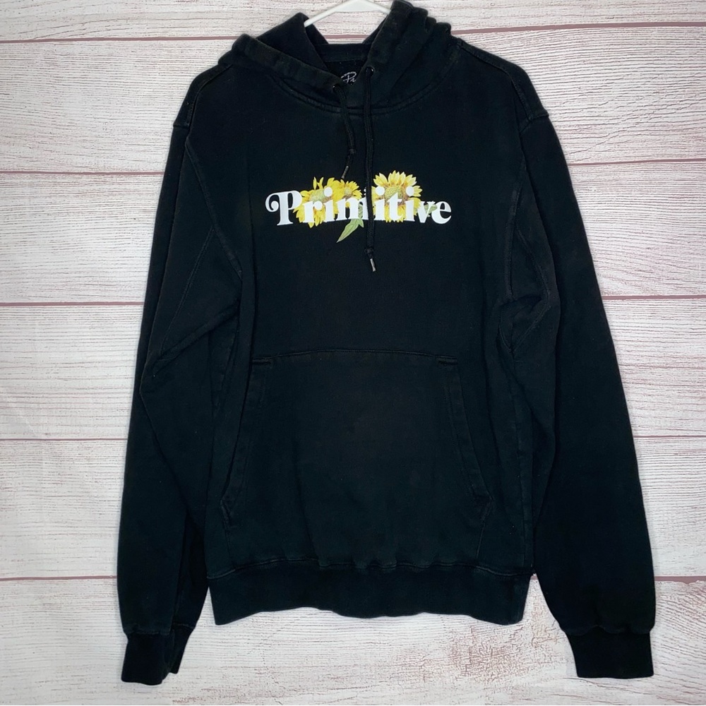 Primitive black and yellow sunflower women’s hoodie